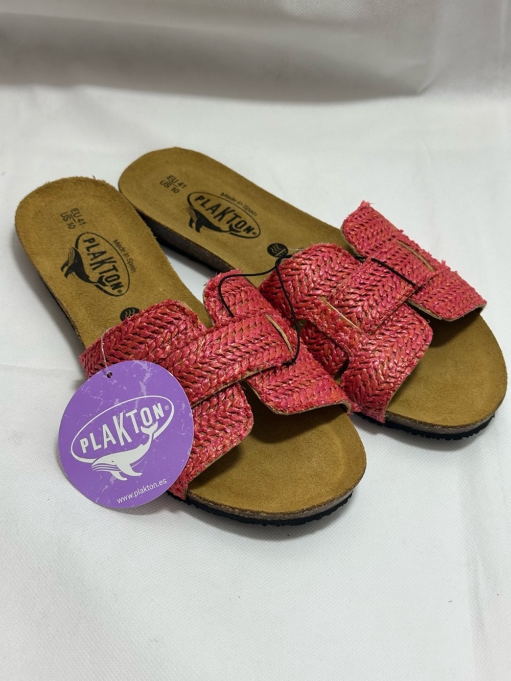 Women’s Plakton Pink Woven Slide Sandals Size 10M